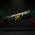 TITAN 36-inch foam roller featuring a black base with a green snake, gold crown logo, and red rose tattoo art design.
