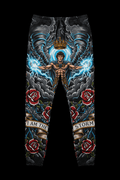 Titan Sport joggers featuring a storm god graphic with roses and the motivational quote "I AM THE STORM."