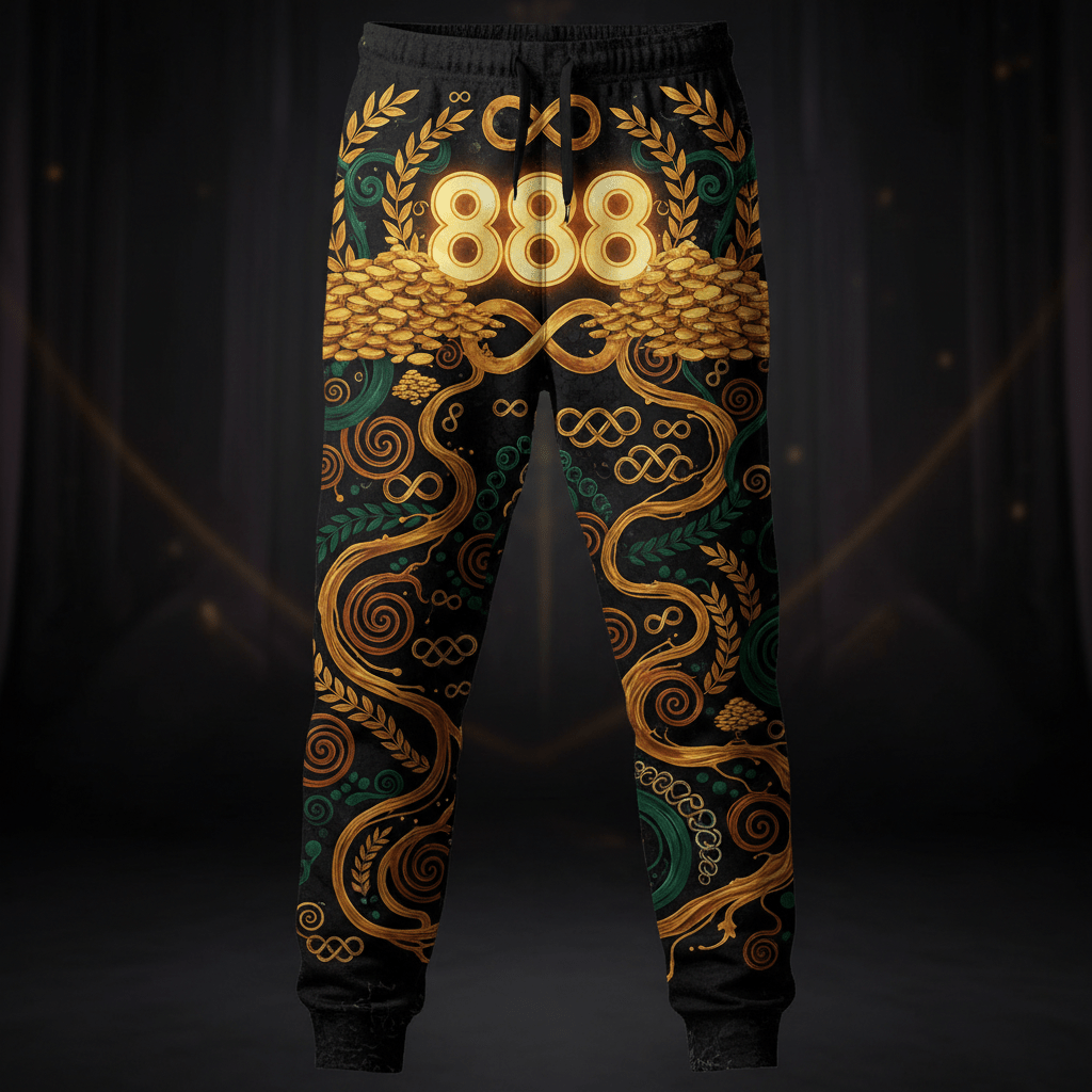 TITAN Men's Joggers — Angel Number 888 gold emerald infinite abundance design