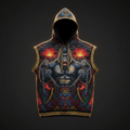 TITAN Men's Sleeveless Hoodie - Silverback King Crown Edition Design