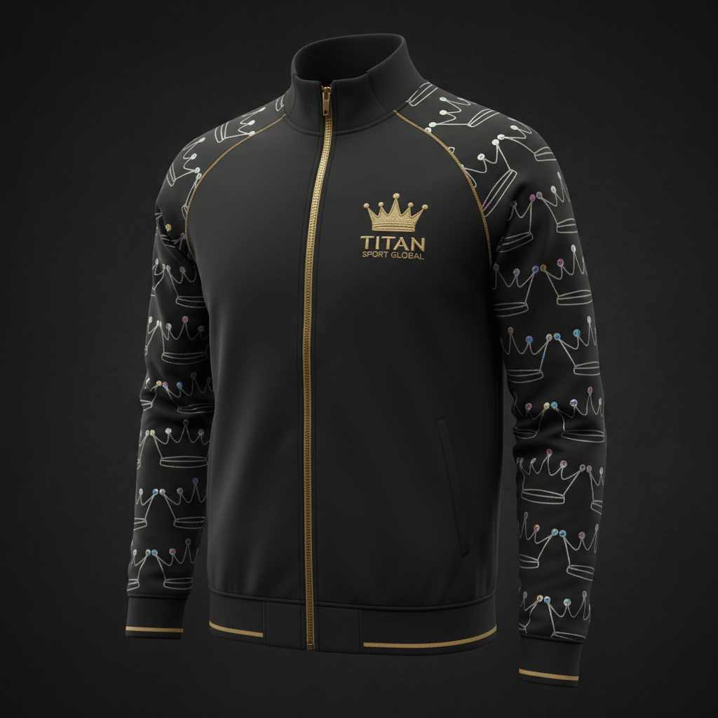 TITAN Crown Edition Rugby Warm-Up Jacket Matte Black Gold