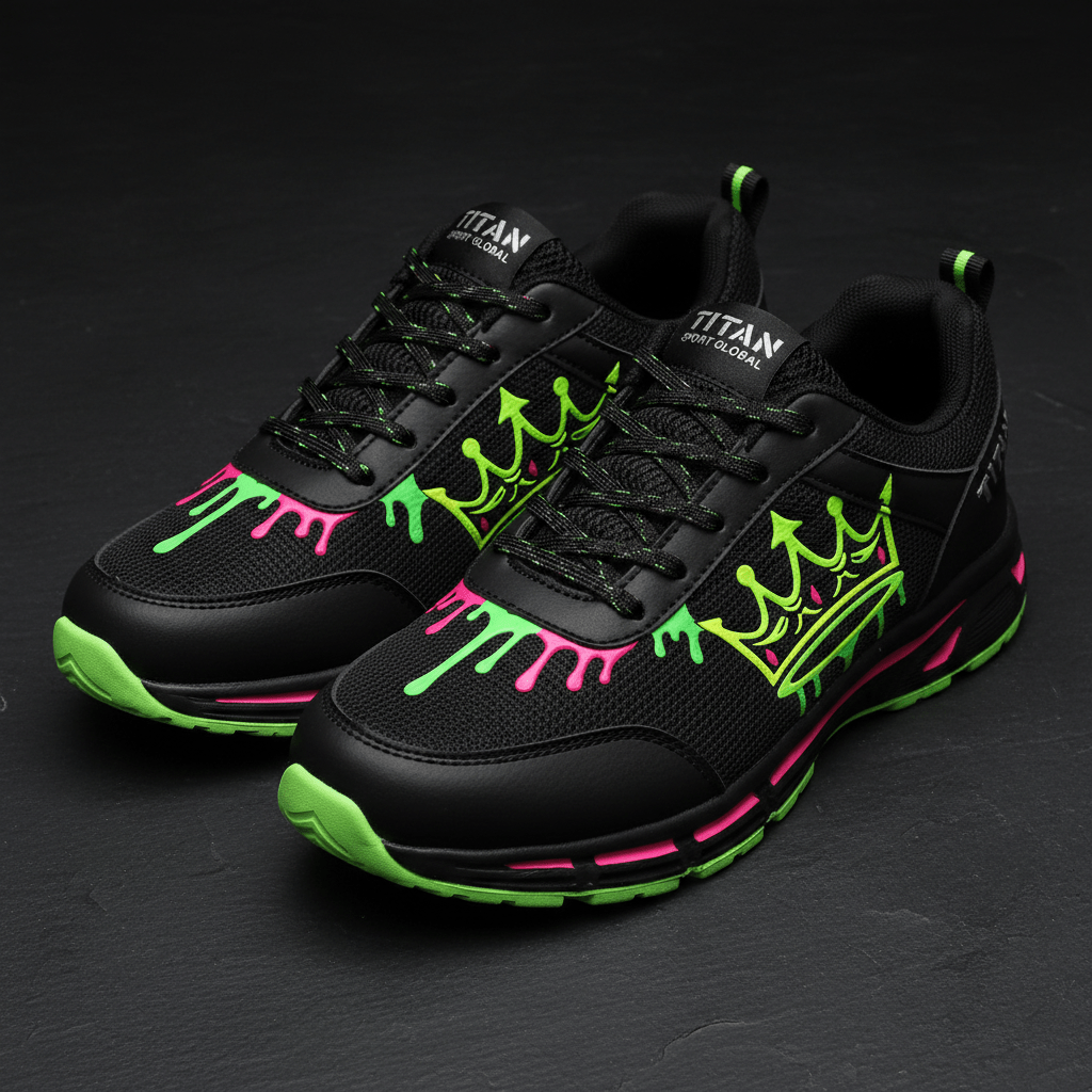 TITAN Men's Neon Drip Crown Training Shoes flat lay