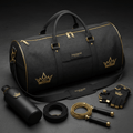 TITAN Midnight Black Crown Luxury Gym Duffle Bag