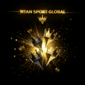 TITAN SPORT GLOBAL golf ball markers with gold crown branding on dark background