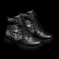 TITAN Hiking Boot — Skull & Roses Pitch Black Tattoo Edition