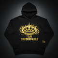 TITAN I Am Unstoppable Oversized Hoodie Lightning Aura Crown Edition black gold warrior streetwear