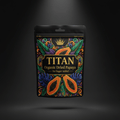 TITAN Organic Dried Papaya — No Sugar Added, Crown Edition tattoo-style artwork