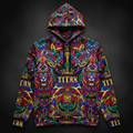 TITAN All-Over Print Sublimation Hoodie - Black & Gold Crown Edition