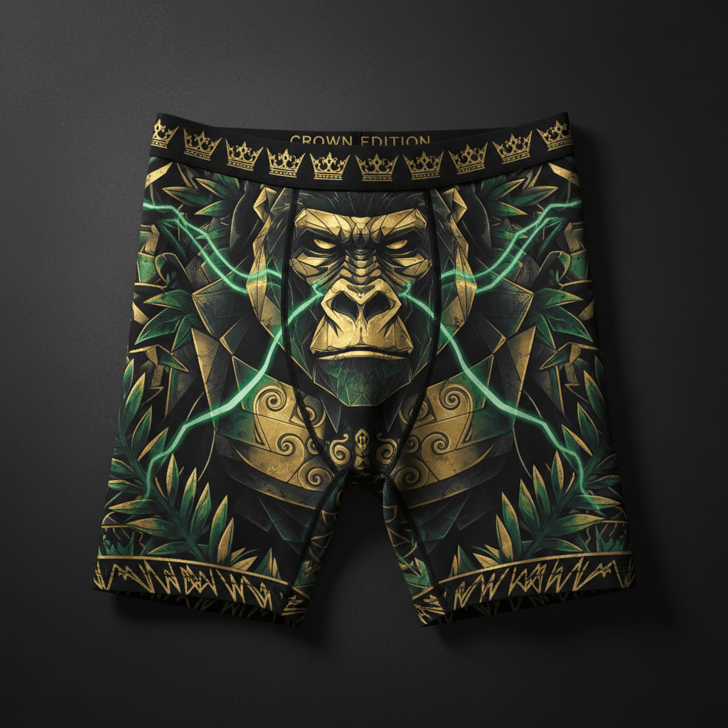 TITAN Men's Compression Shorts Gorilla King Crown Edition