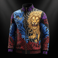 TITAN Crown Edition Tattoo Art Men's Lounge Track Jacket - bold colorful tattoo artwork on matte black performance fabric