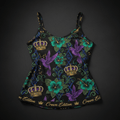 TITAN Crown Edition Tattoo Art Women's Lounge Tank Top - bold colorful tattoo artwork on matte black fabric