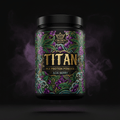 TITAN Pea Protein Powder — Acai Berry, Crown Edition tattoo-style artwork
