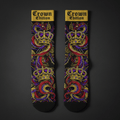 TITAN Crown Edition Performance Crew Socks — Black & Gold tattoo artwork
