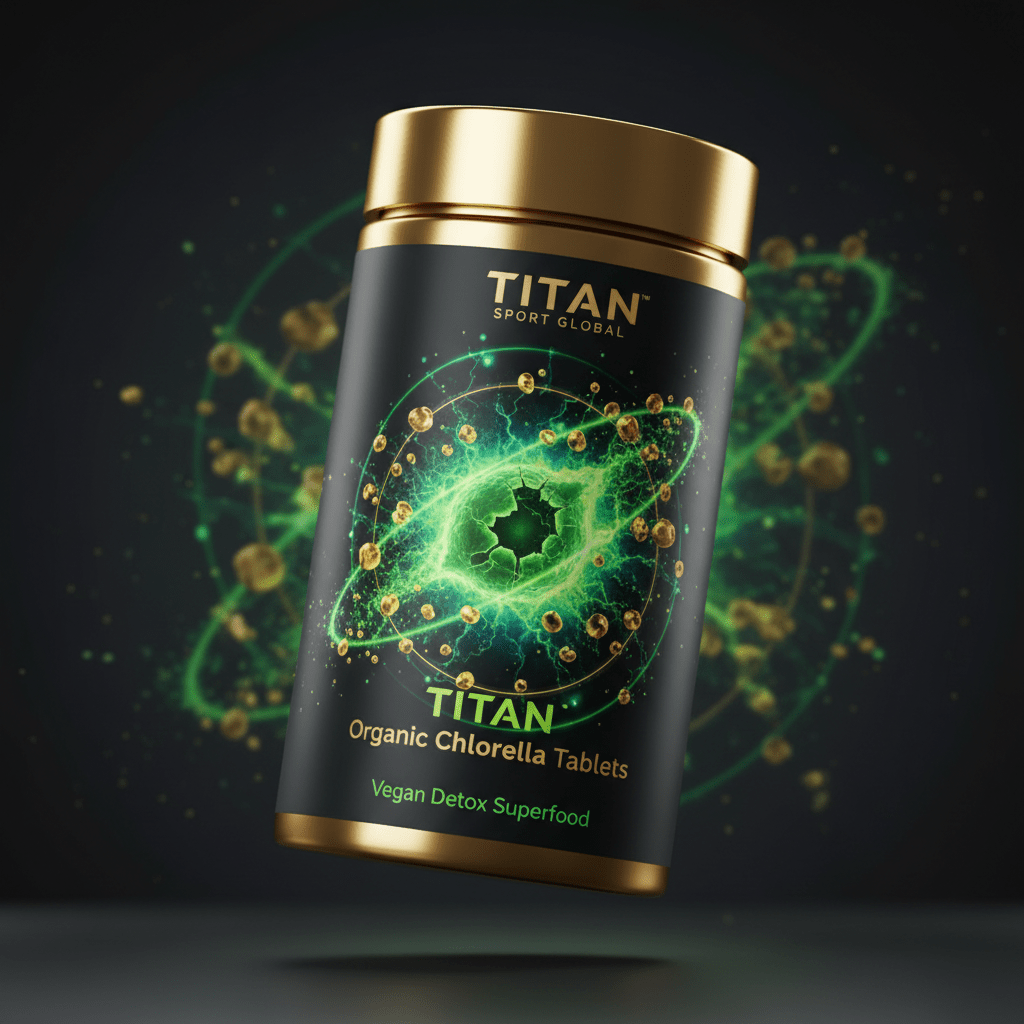TITAN Organic Chlorella Tablets Vegan Detox Superfood supplement bottle