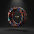 TITAN Yoga Wheel with bold tattoo-style Crown Edition artwork