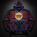 TITAN Crown Edition Tattoo Art Men's Lounge Hoodie - bold grand finale crown tattoo artwork on matte black heavyweight fleece