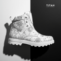 TITAN Hiking Boot — Geometric Crown White Tattoo Edition