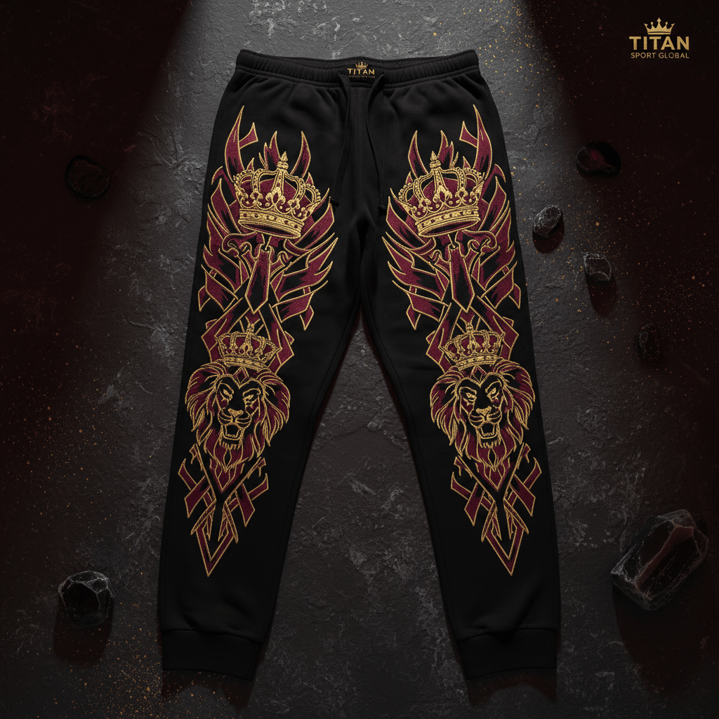 TITAN Men's Crown Edition Lounge Pants Maroon Gold