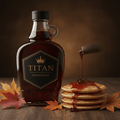 TITAN Organic Maple Syrup Grade A Dark Crown Edition — premium dark amber jug bottle product shot