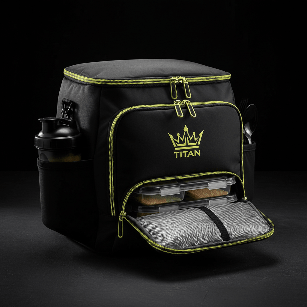 TITAN Insulated Meal Prep Bag Black & Gold