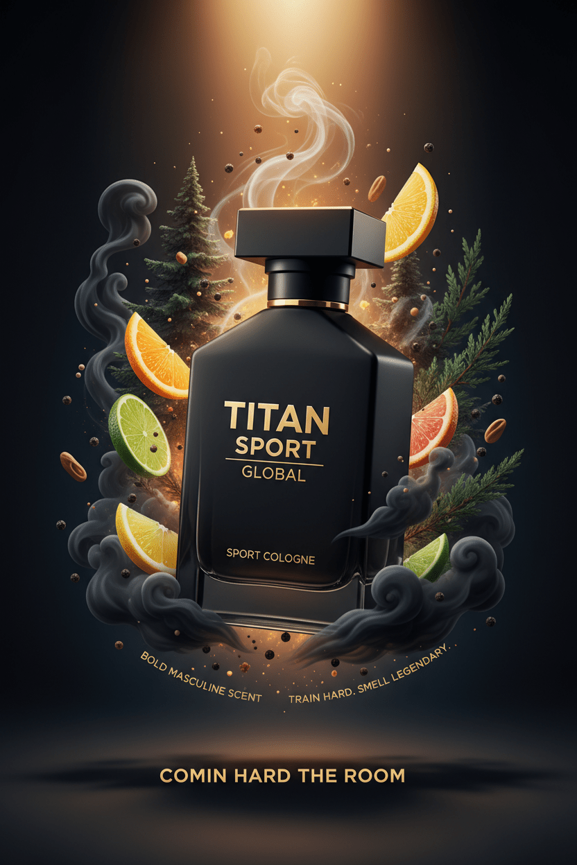 TITAN Sport Cologne — Dark Luxury Cedarwood Smoke Fragrance Design