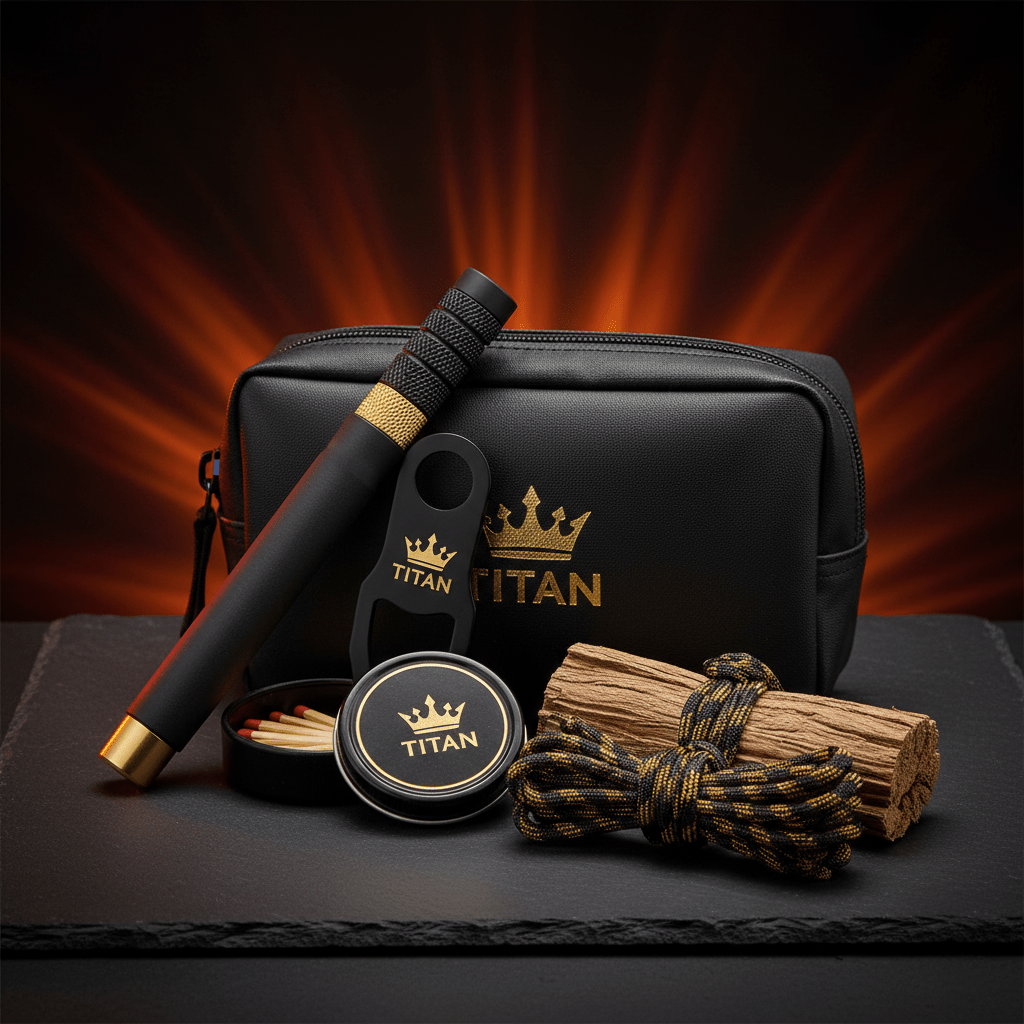 TITAN Ultimate Fire Starter Survival Kit Black & Gold