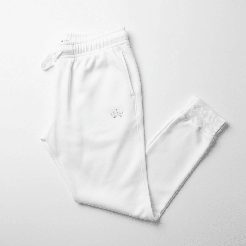 TITAN Arctic White Joggers — Crown SWAG Edition