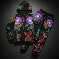 TITAN Crown Edition Tattoo Art Women's Lounge Jogger Set - bold galaxy blossom tattoo artwork on matte black fleece