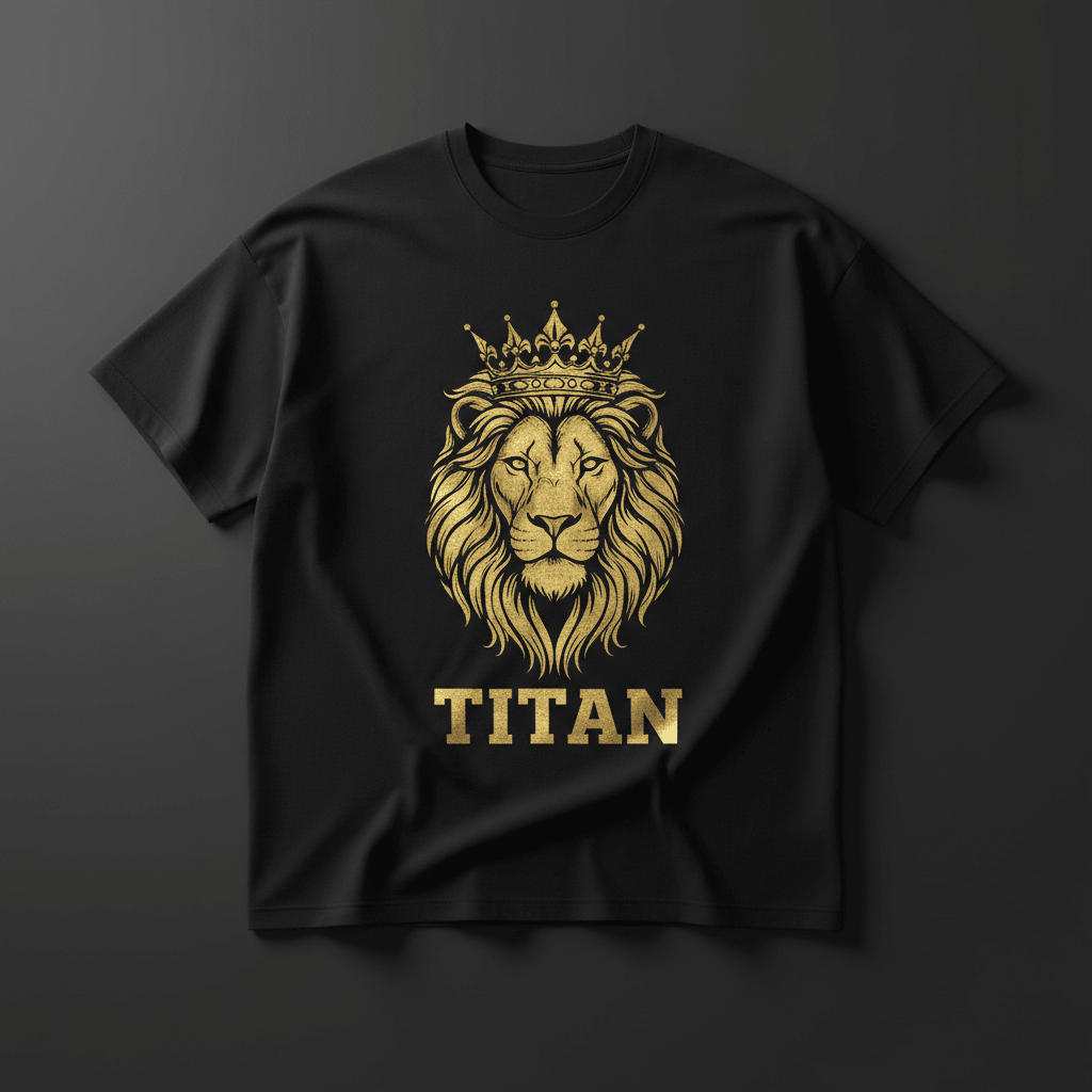 Lion Crown Warrior Oversized Tee — TITAN Crown Edition