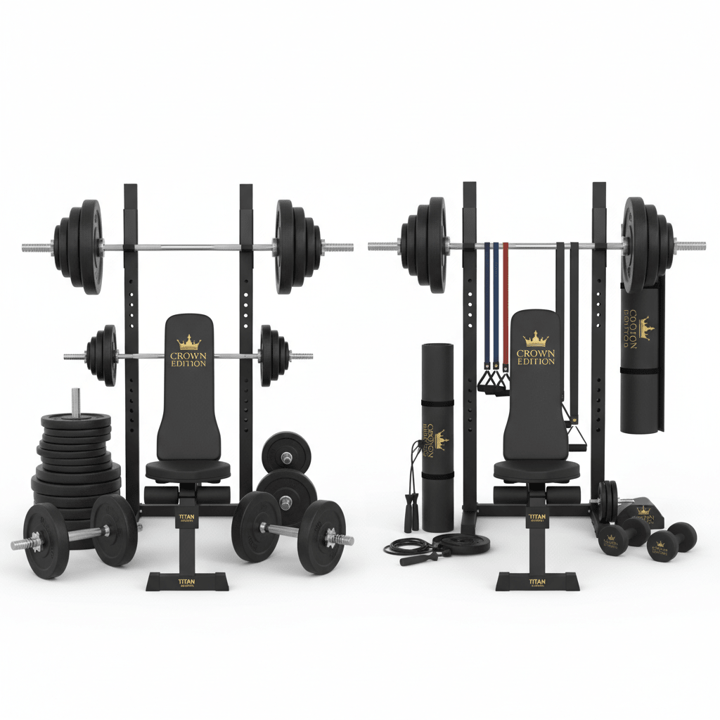 TITAN His & Hers Couples Home Gym Bundle — Crown Edition