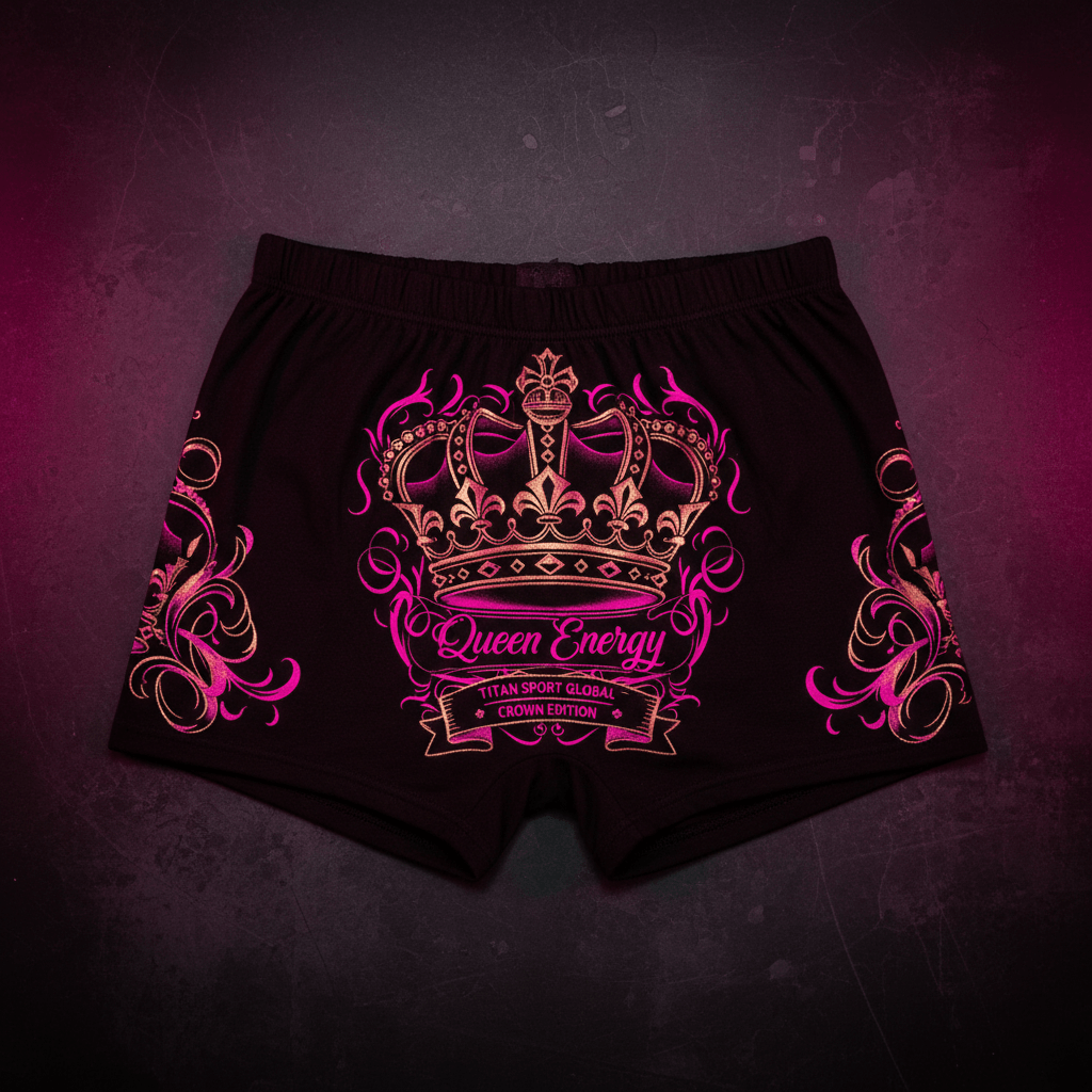 TITAN Women's Cozy Boxer Shorts Crown Edition Hot Pink Gold