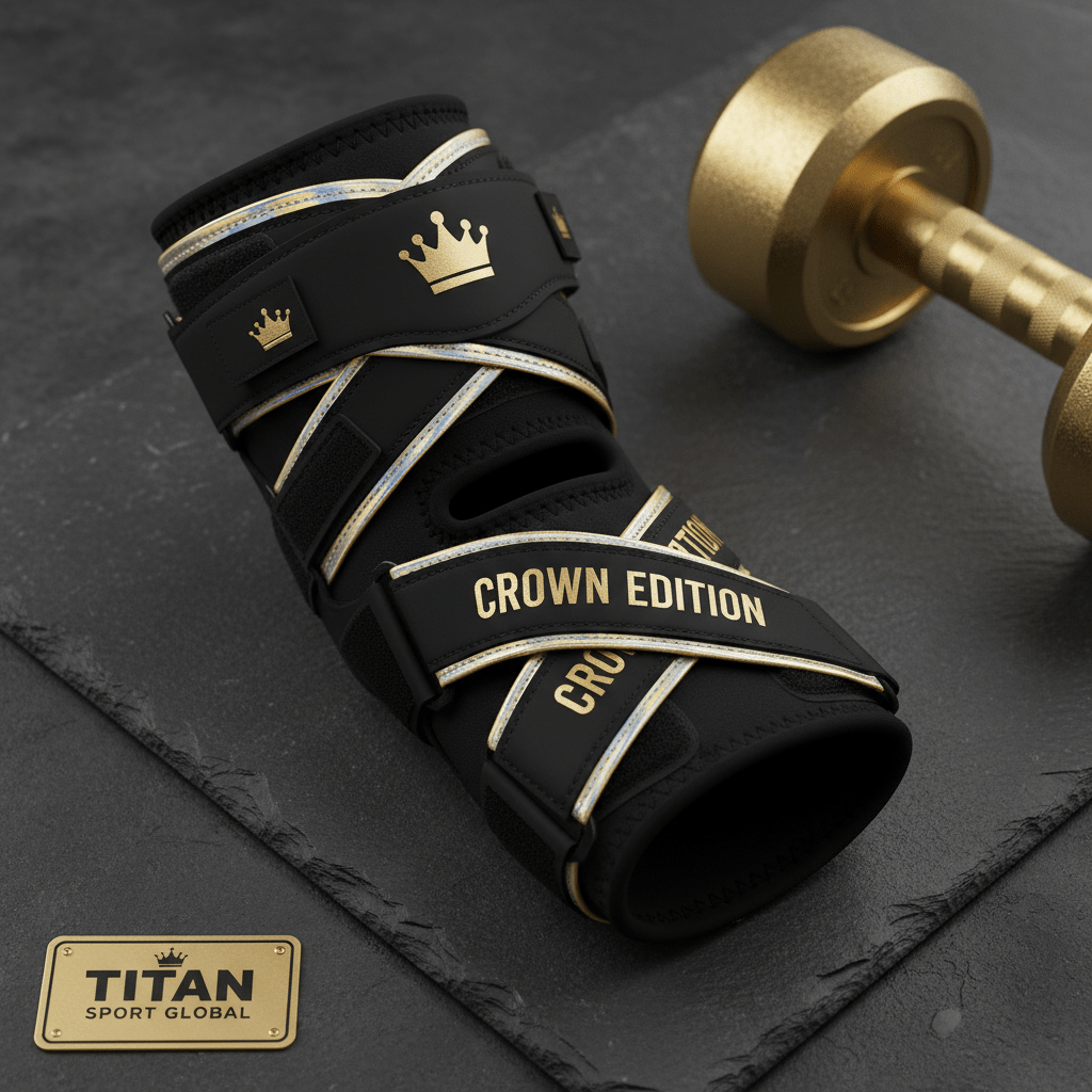 TITAN Crown Edition Rugby Ankle Brace Matte Black Gold
