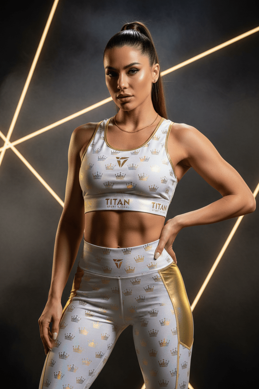 TITAN Women's Holographic Crown Crop Top Angel SWAG Edition