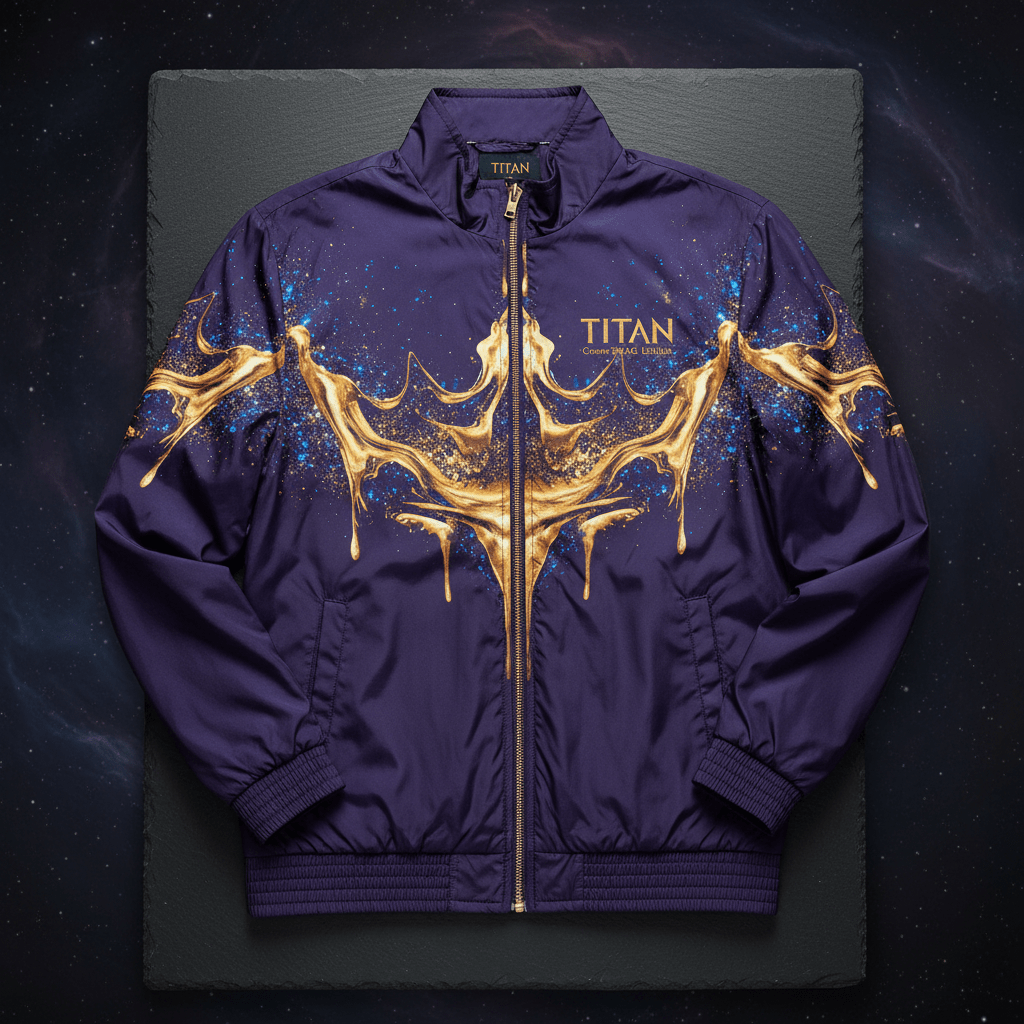 TITAN Men's Galaxy Drip Crown Windbreaker — Cosmic King SWAG Edition