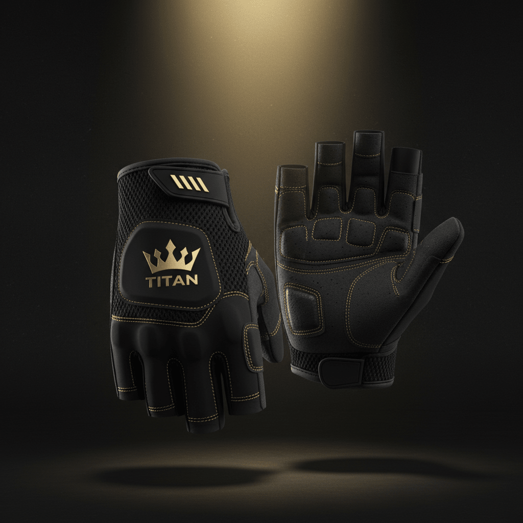 TITAN Pro Gel Cycling Gloves Black & Gold