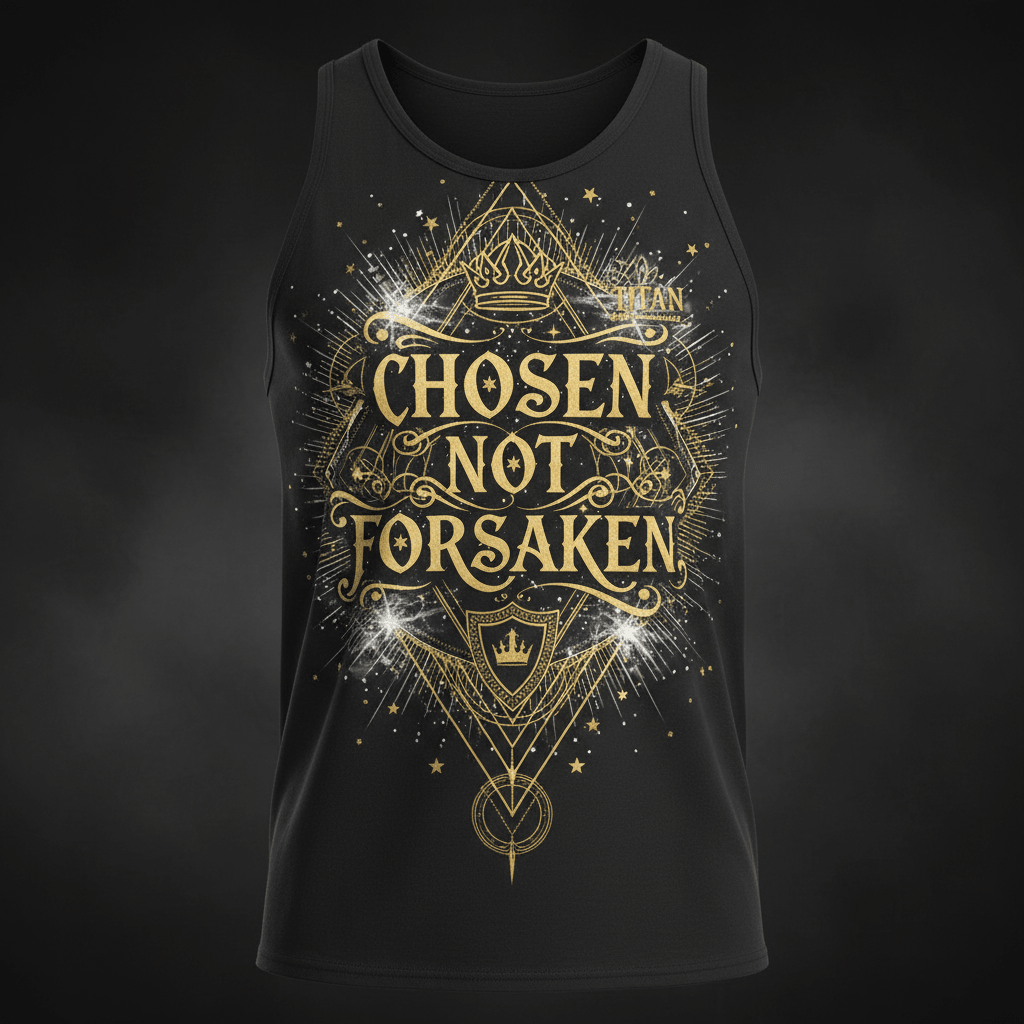 TITAN Men's Tank Chosen Not Forsaken Crown Edition flat lay