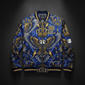 TITAN Crown Edition Men's Storm Eagle Bomber Jacket — Sapphire & Gold