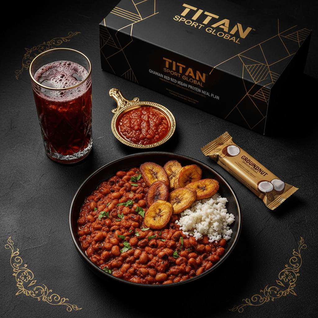 TITAN Crown Ghanaian Red Red Bean Stew vegan high-protein weekly monthly meal plan bundle