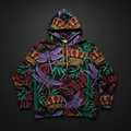 TITAN Crown Edition Tattoo Art Women's Lounge Hoodie - bold colorful dragonfly bamboo tattoo artwork on matte black fleece