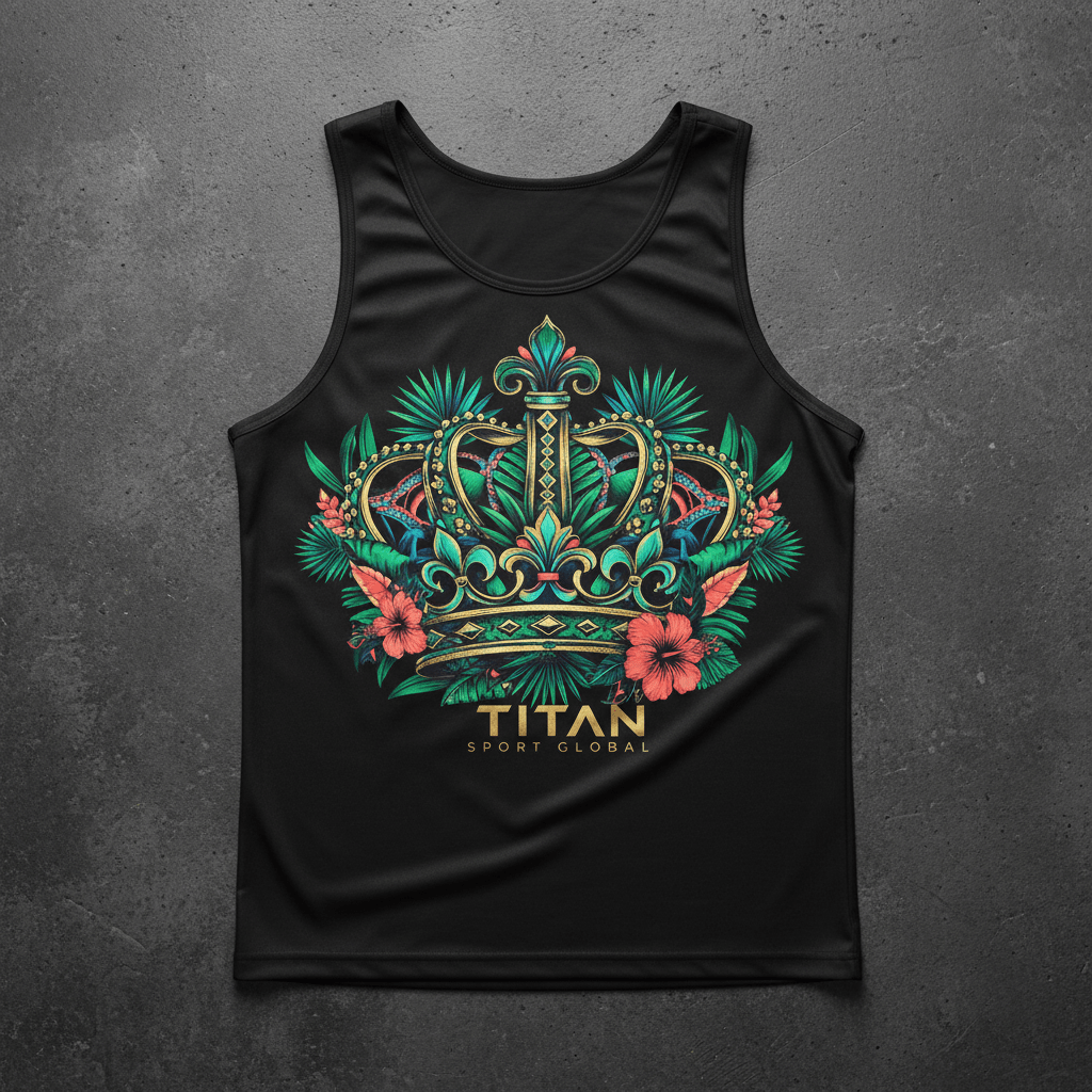 TITAN Men's Tropical Crown Tank Top flat lay