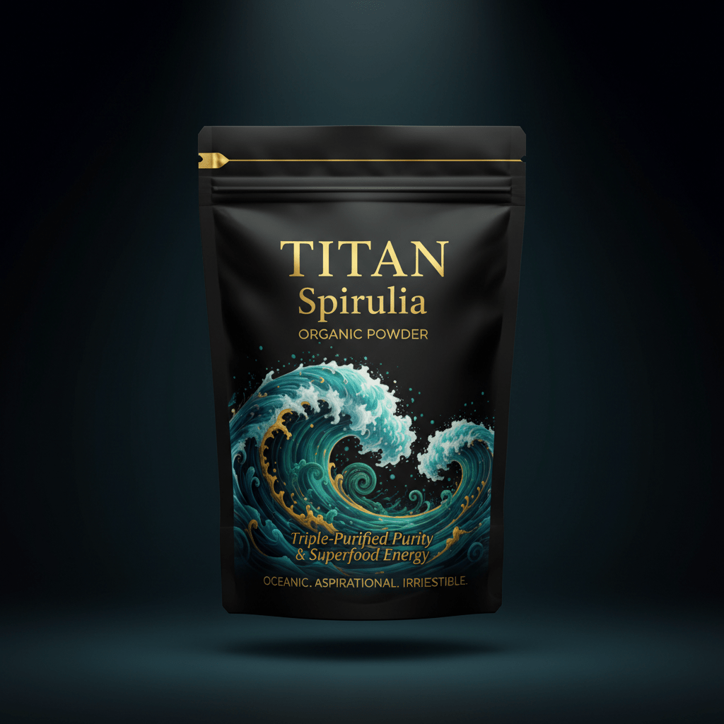 TITAN Spirulina Organic Powder - Triple-Purified 70% Protein