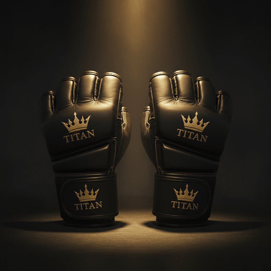 TITAN Pro MMA Grappling Gloves Black & Gold