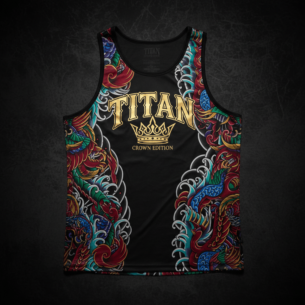 TITAN Private Label Tank Top - Black & Gold Crown Edition