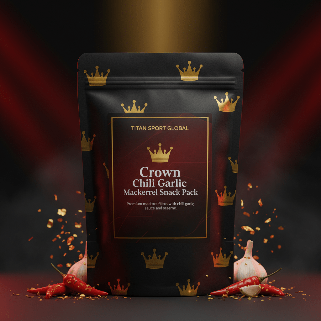 Crown Chili Garlic Mackerel Snack Pack - TITAN SPORT GLOBAL