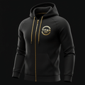 TITAN Premium Athletic Hoodie - Black with gold logo and zipper