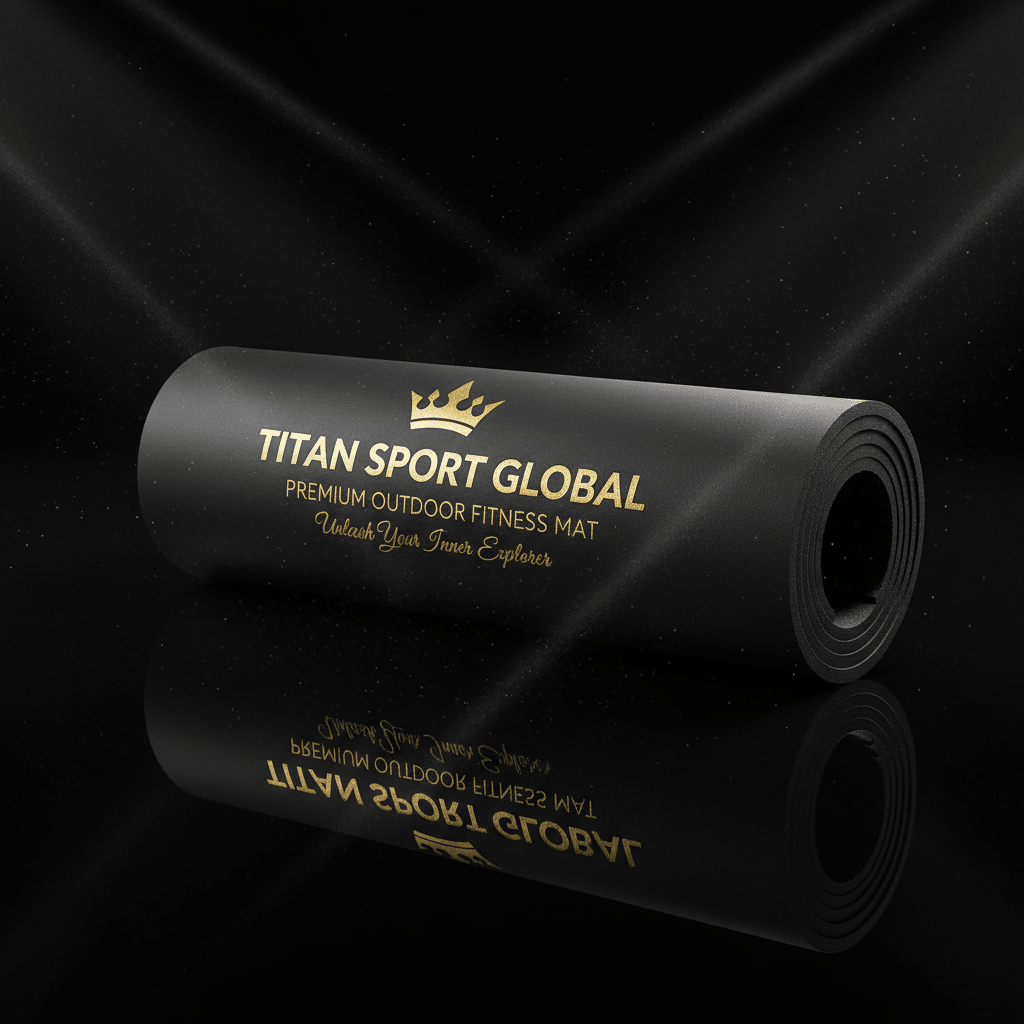 TITAN Outdoor Fitness Mat Crown Edition — matte black with gold crown logo