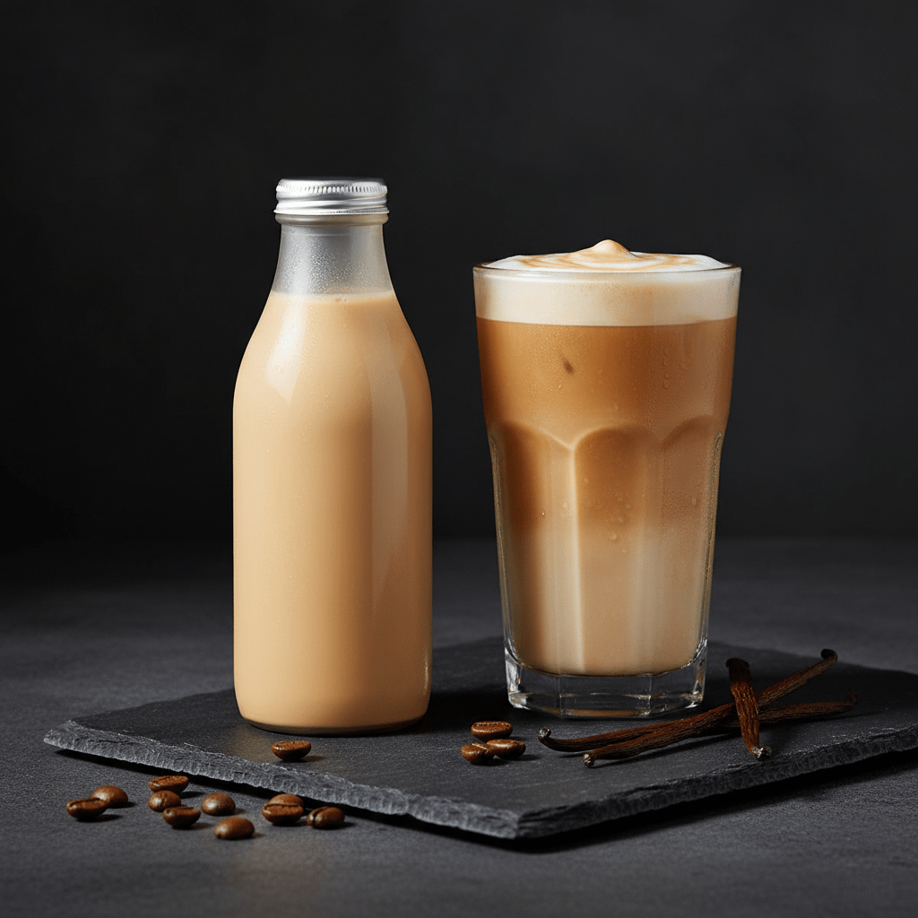 TITAN Protein Iced Coffee – Vanilla Latte, premium product photography