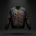 TITAN Men's Dragon Fire Bomber Jacket Crown Edition — bold tattoo-style dragon artwork