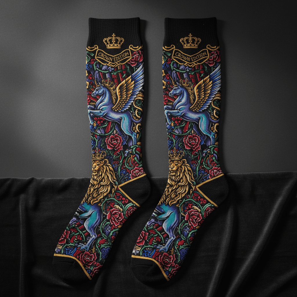 TITAN Crown Edition Tattoo Art Equestrian Riding Socks