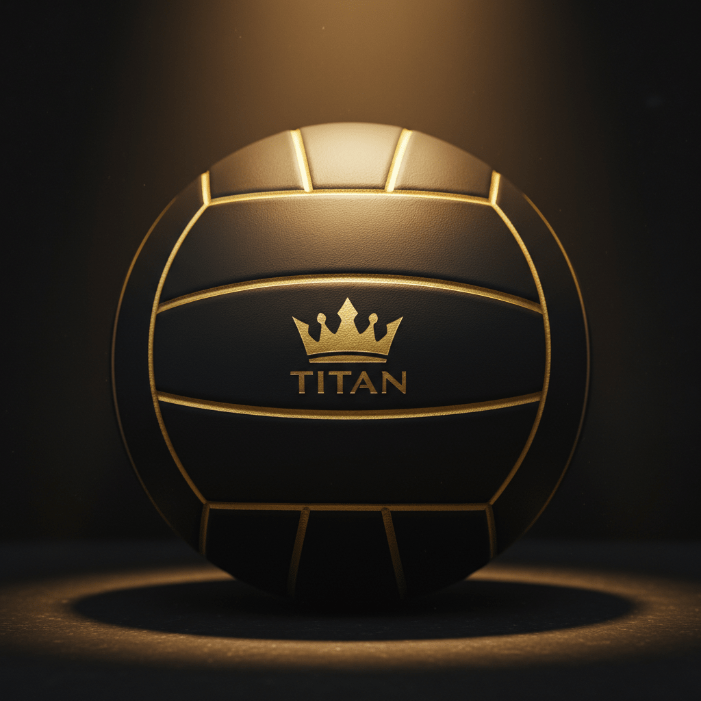 TITAN Pro Volleyball Official Size 5 Black & Gold
